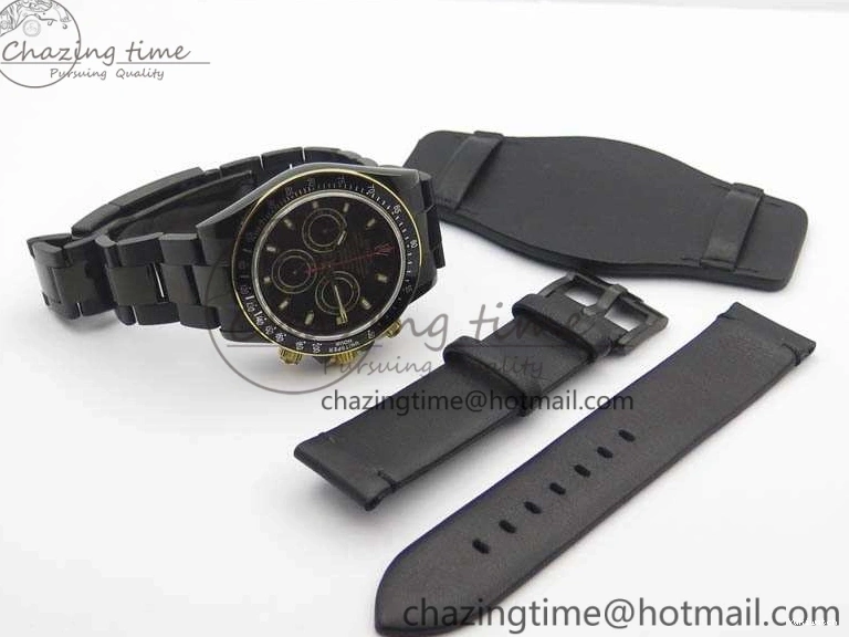 Bracelet Kravitz Daytona Black YG Best Maker On DLC DLC BP Dial Strap) A4130 Edition (Free Leather 0121